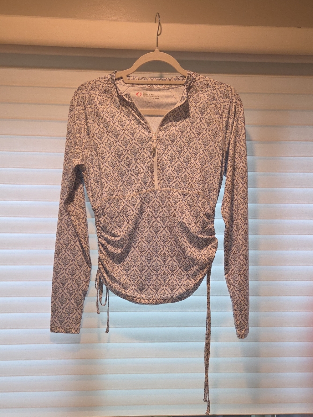 Women’s Long-Sleeve Printed Quarter-Zip Top - Blue